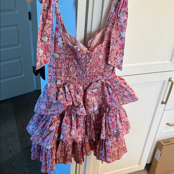 Floral Pink Ruffle Dress - Picture 4 of 4